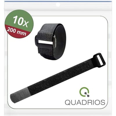 Quadrios 25CA570 Klittenband kabelbinder Om te bundelen Haak- en lusdeel (l x b) 200 mm x 20 mm Zwart 10 stuk(s)