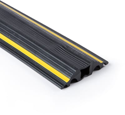 Rubbermagazijn - Kabelgoot - 5 kanalen - Zwart/geel - Lengte = 9 meter - BxH=64x15mm - Kabelbeschermer - Veilige verwerking van kabels - Kabelgoot