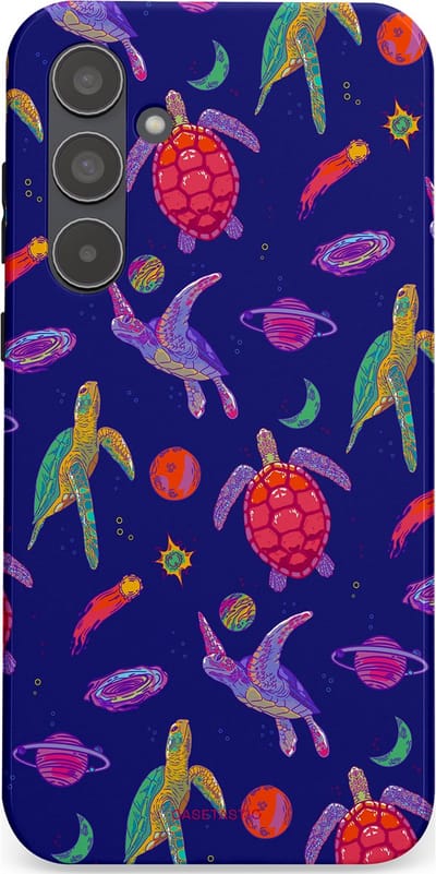 Casetastic Hoesje Geschikt voor Samsung A55 - Stijlvolle Beschermende Duo-layer Case - Kosmische schildpad