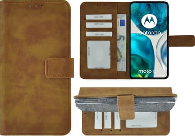 MoDo hoesje Geschikt voor Motorola Moto G52 - Kunstleer Book Case - Bruin