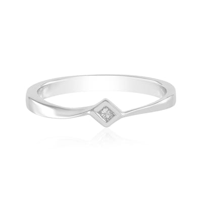 Cavill - Elegante Zilveren Ring - 925 Sterling Zilver - I3 H 0.054ct Princess Diamant - Bezel Zetting - Afrikaans - Ring voor Dames