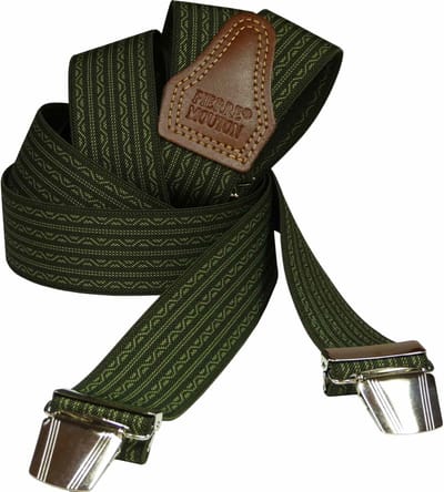 Pierre Mouton Pierre Paris Bretel - Bretels - Volwassenen - Heren - Groen - 120cm - 3 brede clips - M - L