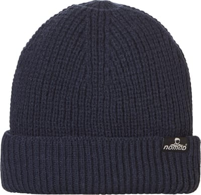 NOMAD® Turoa Muts Heren Winter | One Size | Blauw | Rib-gebreid | Wolmix