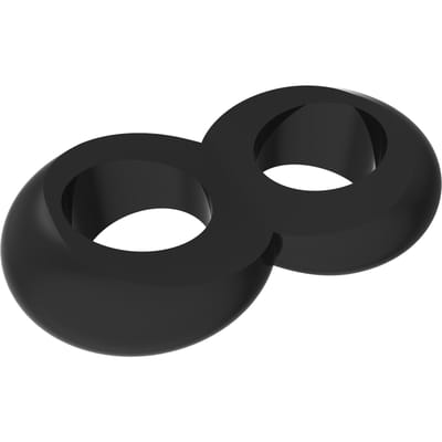 GK Power - Duo Cock 8 Ball - Dubbel Cock- en Scrotum Ring - Zwart