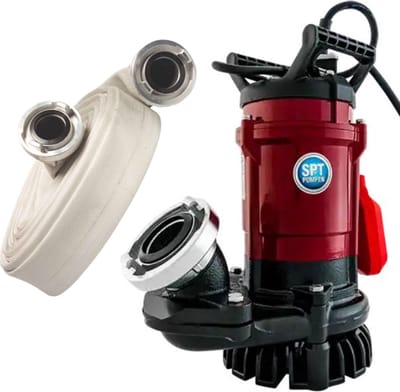 Deltaline Vuilwater Dompelpomp verpompen van water, zand en modder met Woelkop, Vlotter en 20 mtr slang - 21 m³/u - SPT 750 R/WS- Voor Professioneel Gebruik in Overstromingen - Wateroverlast - Huizen, Kelders, kruipruimtes