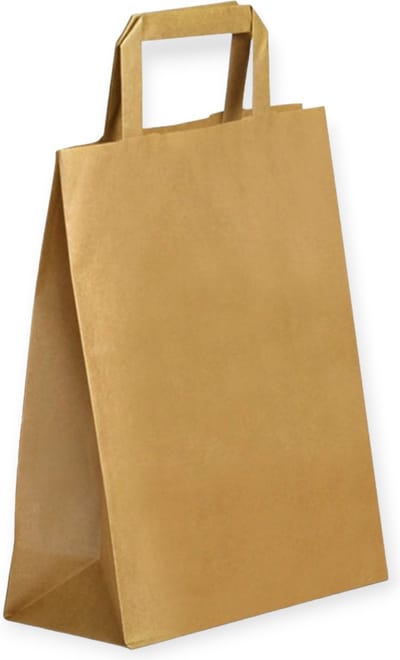 Kraft Tas - (L) Large - 50 Stuks - Bruin - Papieren Tassen - Bruin - Met Handvat - Draagtas - Hoogwaardige Kwaliteit - 26+14x31 cm - Cadeau Tas - Eco-vriendelijk - Ideaal voor Geschenken - Hoogwaardig Natron Kraft Papier