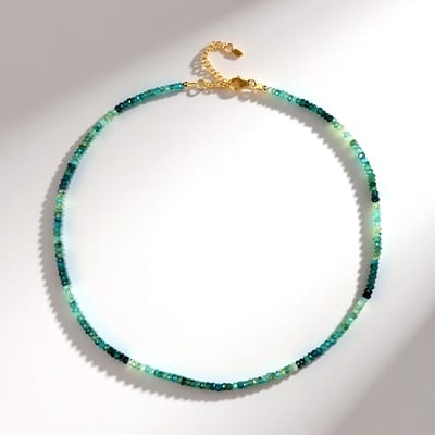Cavill - Zilveren Halsketting 925 Sterling Zilver Verguld - 47,45 ct Grandidieriet Fancy Kraal - Elegant Tijdloos Design