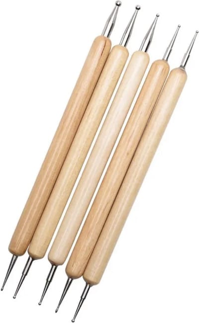 Nagel Dotting Tools - Set 5 stuks - Hout - Nail Art Tool - Nail Art Pennen - Druppelpennen - DIY set - IXEN