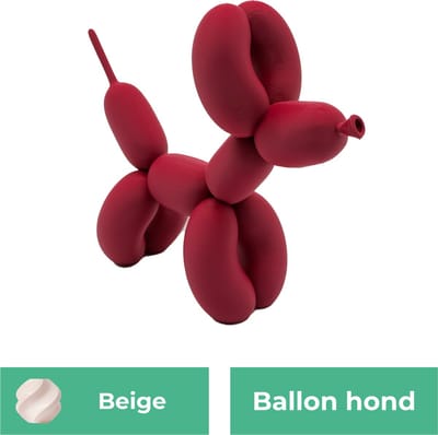 Ballon hond design beeld – Decoratief beeld - Beige - 3d geprint beeld – Moderne woondecoratie - 20CM