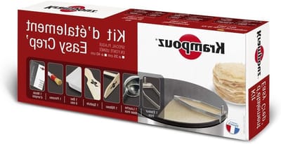 KRAMPOUZ Spreiderset EASY CREP' voor Pannenkoekenmaker Diameter 35 cm - Rvs spreider - Voor Grote Dunne, Ronde Pannenkoeken - Accessoires meegeleverd - Ref AKE83
