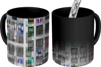 Magische Mok - Foto op Warmte Mokken - Koffiemok - Deuren - Kleurrijk - Abstract - Magic Mok - Beker - 350 ML - Theemok