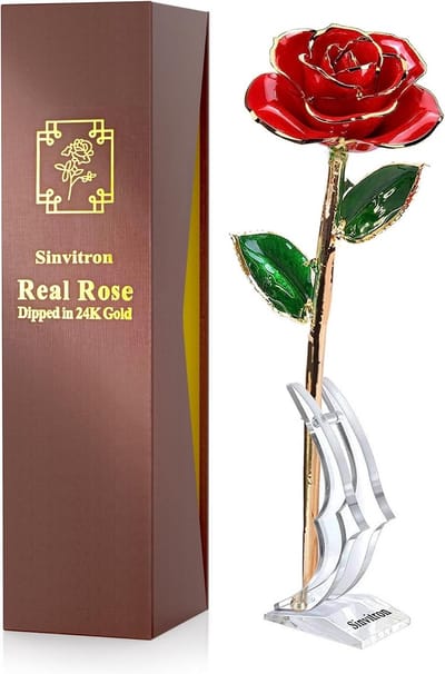 Eeuwige Roos Goud Verguld - Cadeau voor Valentijnsdag, Jubileum en Mooie Decoratie