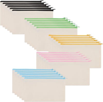 VHV - Etui set - Pennenetui - Pennenzak - 30-delige etui set - Tasjes met rits - Klassikale etui set - Schrijfwaren tasjes - Opbergetui school - Voor school - Voor klaslokaal - Voor hobby