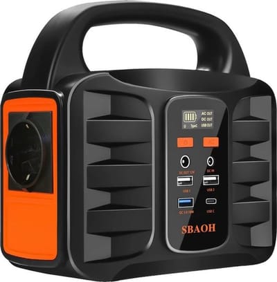QPFO® Draagbare Stroomgenerator - Powerstation 99Wh 100W - Noodgenerator - Zonnegenerator - USB DC AC Uitgangen - Voor Reizen Kamperen en Noodsituaties
