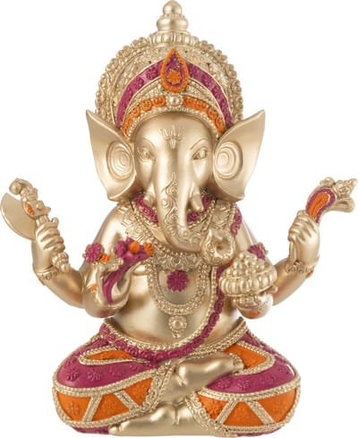 J-Line decoratie Ganesha Zittend - polyresin - mix - small