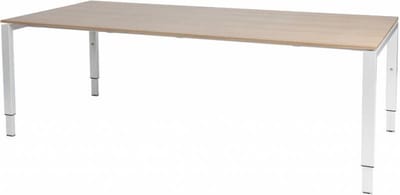 Vergadertafel Domino - 200x100 Havana Kersen - wit frame