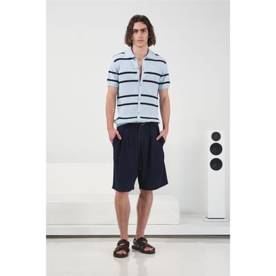 Mid-waist Relaxed Fit Wijde Pijpen Tencel Shorts