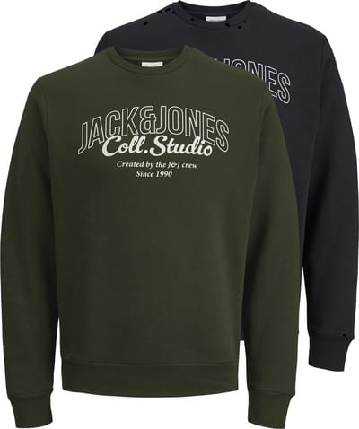 JACK&JONES PLUS - JJMAKOTO SWEAT CREW NECK 2PK MP PLS - Heren - Sweaters