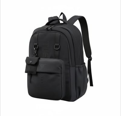 TK-S Rugzak, Zwart en Ruim, 30 Liter, 17,3 inch laptop, drankflesvak. (50x30x20cm)