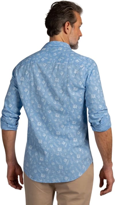 Overhemd New Zealand blauw print bloemen