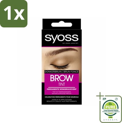 1 x SYOSS - Brow Tint Donkerbruin - Wenkbrauwverf - Langdurige Kleur - Tot 10 Toepassingen - Permanente Wenkbrauwverf - Wenkbrauwkleur - Wenkbrauw Tint - Wenkbrauwen Donkerbruin - Wenkbrauwverf Donkerbruin