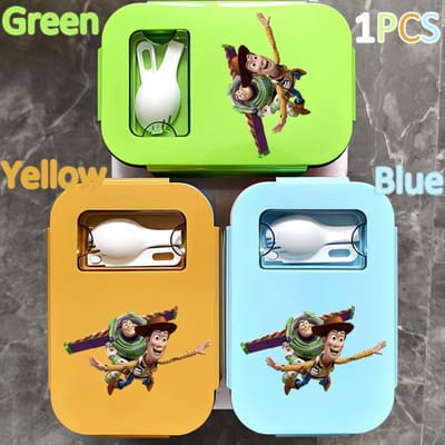Lunchbox 1000ML Toy Story Bento Lunchbox Voedseldoos Blauw Ingepakte Doos Sheriff Woody Pride Buzz Lightyear Kinderen Gttf Green 1PCS