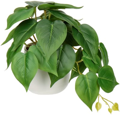 Dailygoods - kunstplant, hangende decoratieve planten in keramische pot, mini-kunstplant, filodendron decoratie, modern voor thuis, kantoor, badkamer, keuken en interieurdecoratie