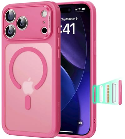 ESR Hoesje Geschikt voor iPhone 17 Pro - Classic Hybrid HaloLock - Compatibel met MagSafe / Qi2 - Back Cover met Magneet - Camera Control - Roze