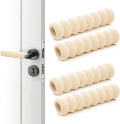 Veilige Deurgreep Beschermer voor Kinderen - Zachte Spons Bescherming (Beige)