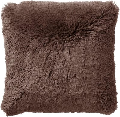 Dutch Decor FLUFFY - kussenhoes 60x60 cm - superzacht - XL kussenhoes - Chocolate Martini - bruin - met rits - zonder binnenkussen