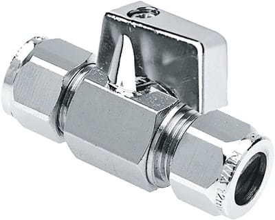 Bonfix Minikogelkraan met verchroomde knop recht knel 10mm x 10mm