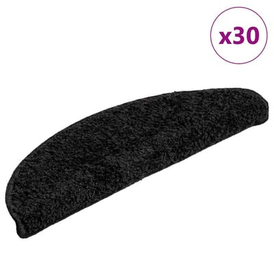 vidaXL - Trapmatten - 30 - st - 56x17x3 - cm - Zwart - Halfrond