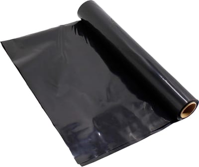 Zwarte Plastic Folie - Bouwfolie Zeildoek - Bescherming en Afdekking - Waterdicht en Duurzaam - 10x25FT 6mil - Zwart