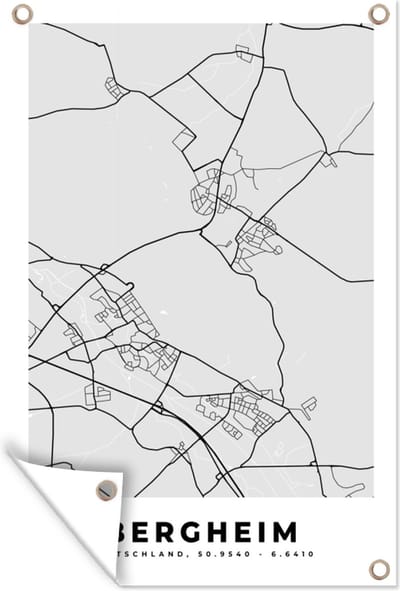 Muurdecoratie Kaart - Duitsland - Wetzlar - Plattegrond - Stadskaart - 120x180 cm - Tuinposter - Tuindoek