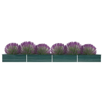 vidaXL - Plantenbak - verhoogd - 600x80x45 - cm - gegalvaniseerd - staal - groen