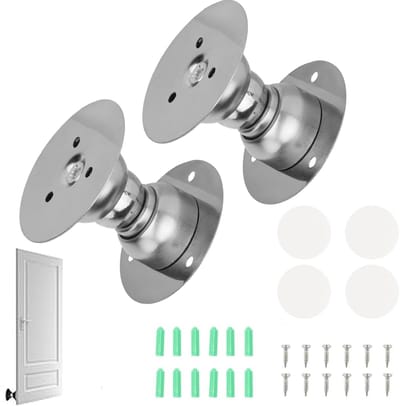 2x Deurstopper - Krachtige Deurvastzetter - Magnetische Deurstop - Deur vast zetten - Deur stopper - Deur dicht gooien - Deursluiting - Deuropenhouder - Voor caravan, camper, boot, lading, veiligheidsdeur - Zilver