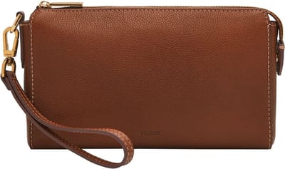 FOSSIL Polstas Utensil zak Gift Wristlet Medium Brown Bruine