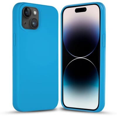 Coverzs Solid silicone case geschikt voor Apple iPhone 14 (lichtblauw) - iPhone 14 hoesje blauw - iPhone 14 case geschikt voor Apple - Luxe siliconen hoesje met 3-laags bescherming