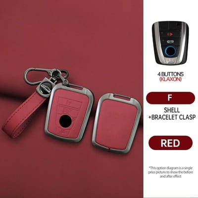 Zinklegering + Leer Auto Slimme Afstandsbediening Sleutelhoes Cover Voor Bmw I3 I8 Serie Bescherming Houder Shell Sleutelhanger Interieur Accessoires