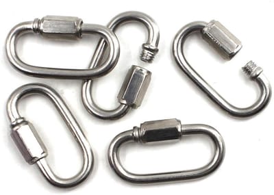 Roestvrijstalen Carabiner met Schroefverbinding en Snelle Koppeling voor Veilig Bevestigen en Outdoor Gebruik