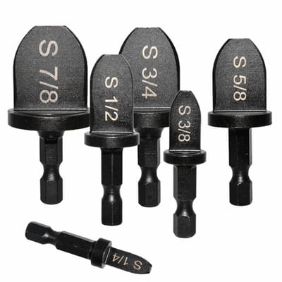 5 -delige Koperen Buisexpander Set – Optromp bit set voor Airconditioning Installatie – Zeshoekige Handgreep – Ø 3/8", 1/2", 5/8", 3/4", 7/8" – Voor Boormachine
