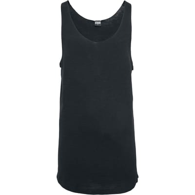 Urban Classics Long Shaped Open Edge Loose Heren Tanktop - zwart - XL