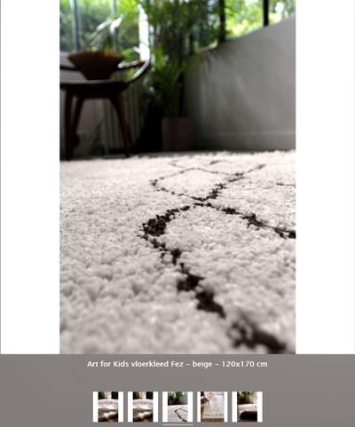 AFK Living - Vloerkleed 'Fez' - Beige/Zwart - 120x170 cm