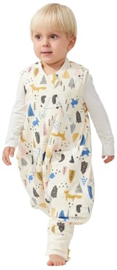 SnelShoppen - Babyslaapzak met benen 2,5 tog - Warme slaapzak voor peuters 2-3 jaar - 100% Katoen, Draagbare Dekens met Voeten - Panda Design