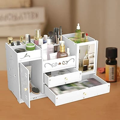 Cosmetische opbergdoos met laden - Wit Make-up Organizer