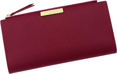 Grote Dames Portemonnee – Wallet met Kaartvakken, Fotohouder en Briefgeld Compartiment - Rood