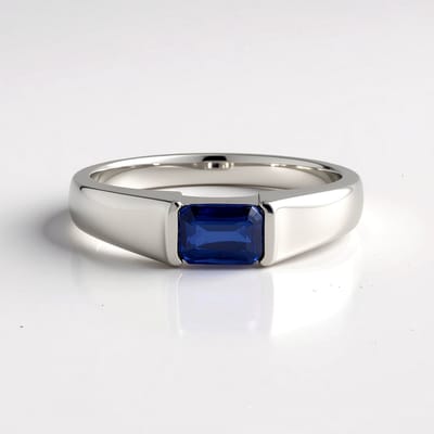 Cavill - Zilveren ring met Nepal Kyaniet 1,123 ct - 925 Sterling Zilver - Achthoekig slijpsel - Gerhodineerd - Elegante handgemaakte ring voor dames