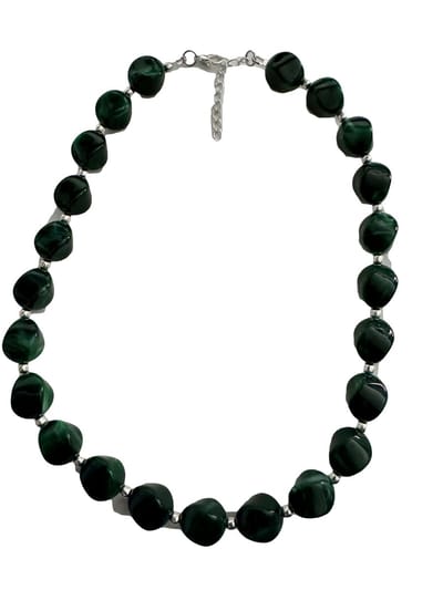 Petra's Sieradenwereld - Mooie groene nugget ketting (1104)