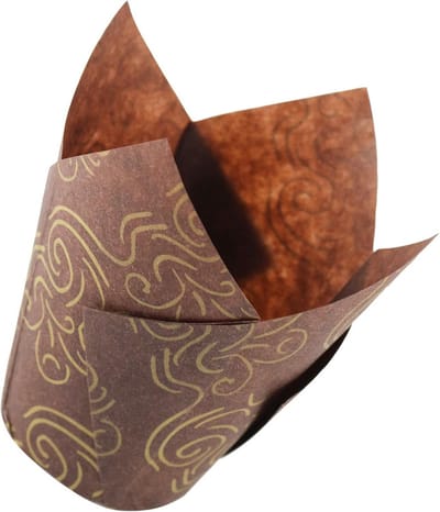 Grote Bruin en Gouden Tulip Muffinvormpjes voor Cupcakes - 120 stuks