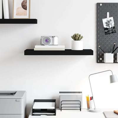 vidaXL - Wandschap - zwevend - 60x23,5x3,8 - cm - MDF - zwart